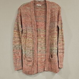 Maurices Pink and Orange Cardigan Sweater